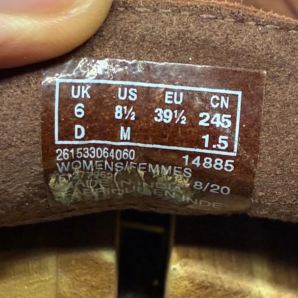 Clarks Suede Penny Loafer Shoes Womens Size 8.5 Brown Comfort Slip On Casual